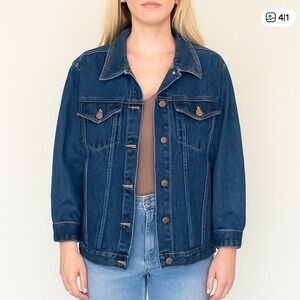 Vintage Denim trucker‎ jacket Forenza y2k Retro Women's size 12